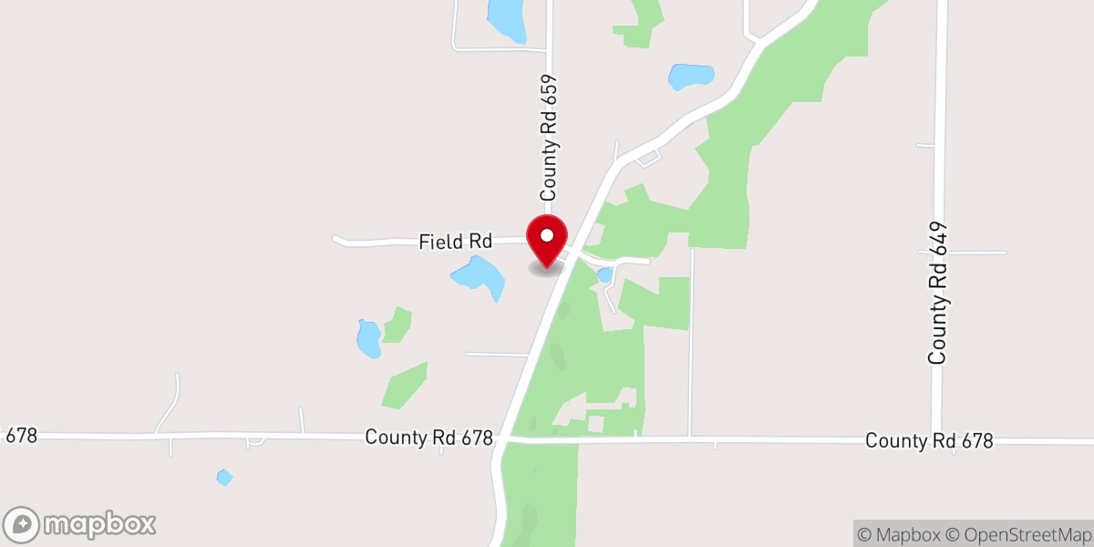 Map showing location of White Oak Grove Church