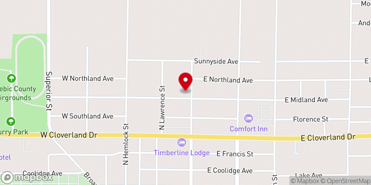 Map showing location of Zion Evangelical Lutheran Church ELCA