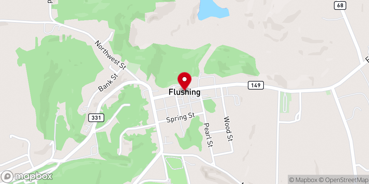 Map showing location of Flushing