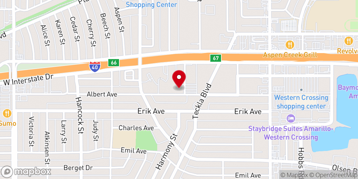 Map showing location of Temple B'nai Israel