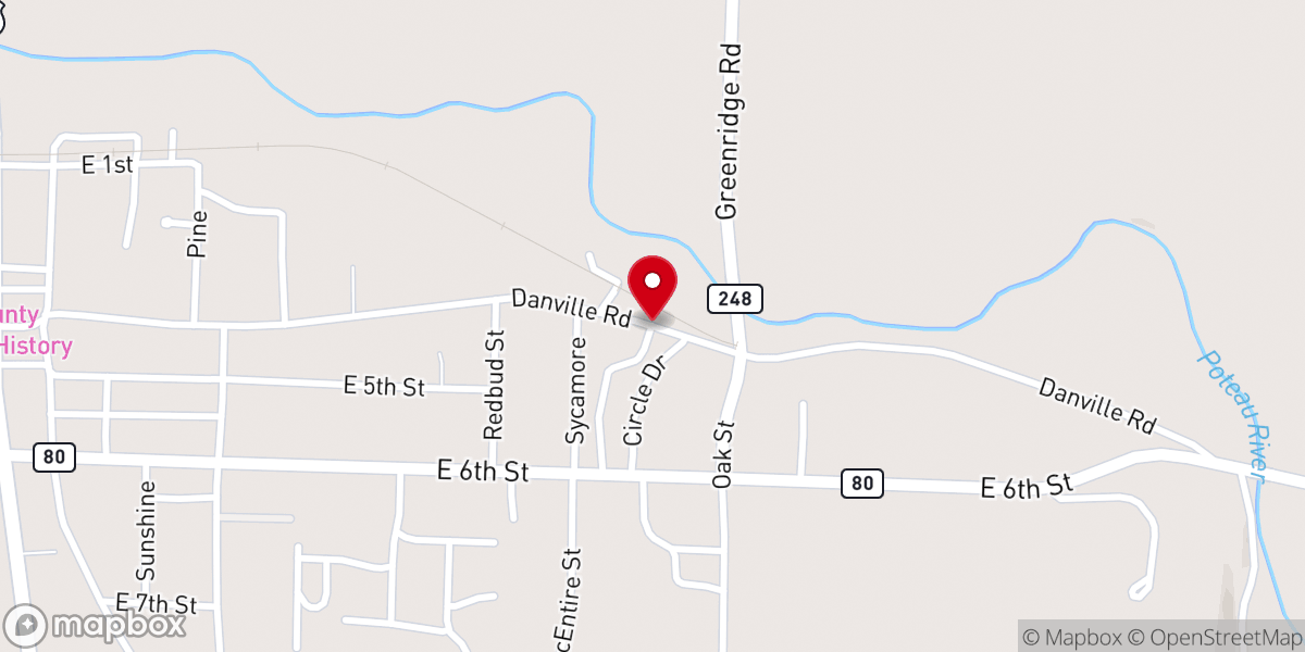 Map showing location of H&H Tree Service and Land Management