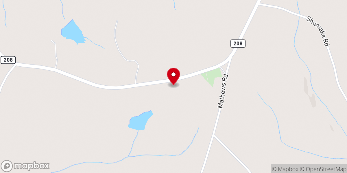 Map showing location of Horeb Baptist Church