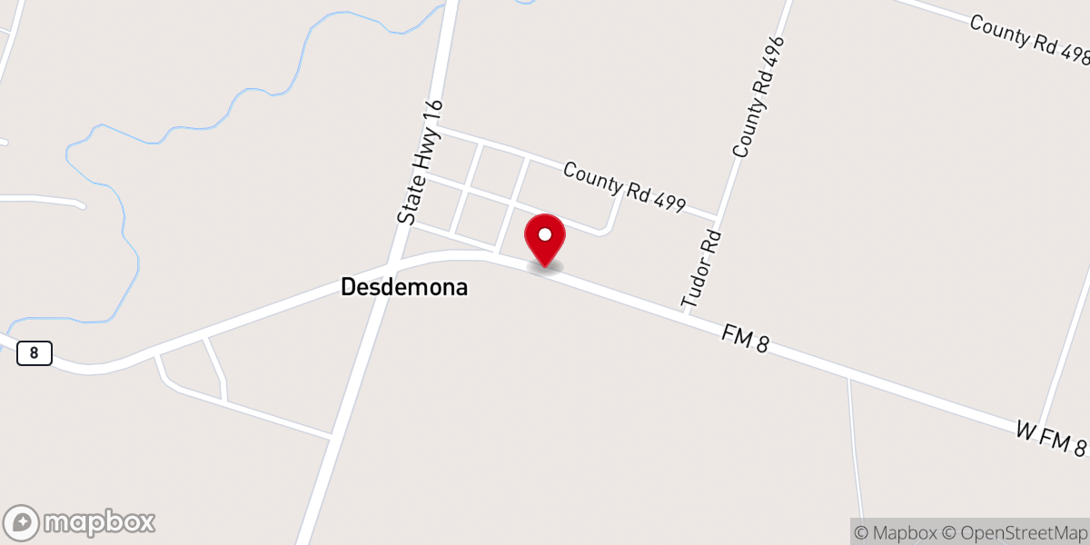 Map showing location of Desdemona Active Warrants Division