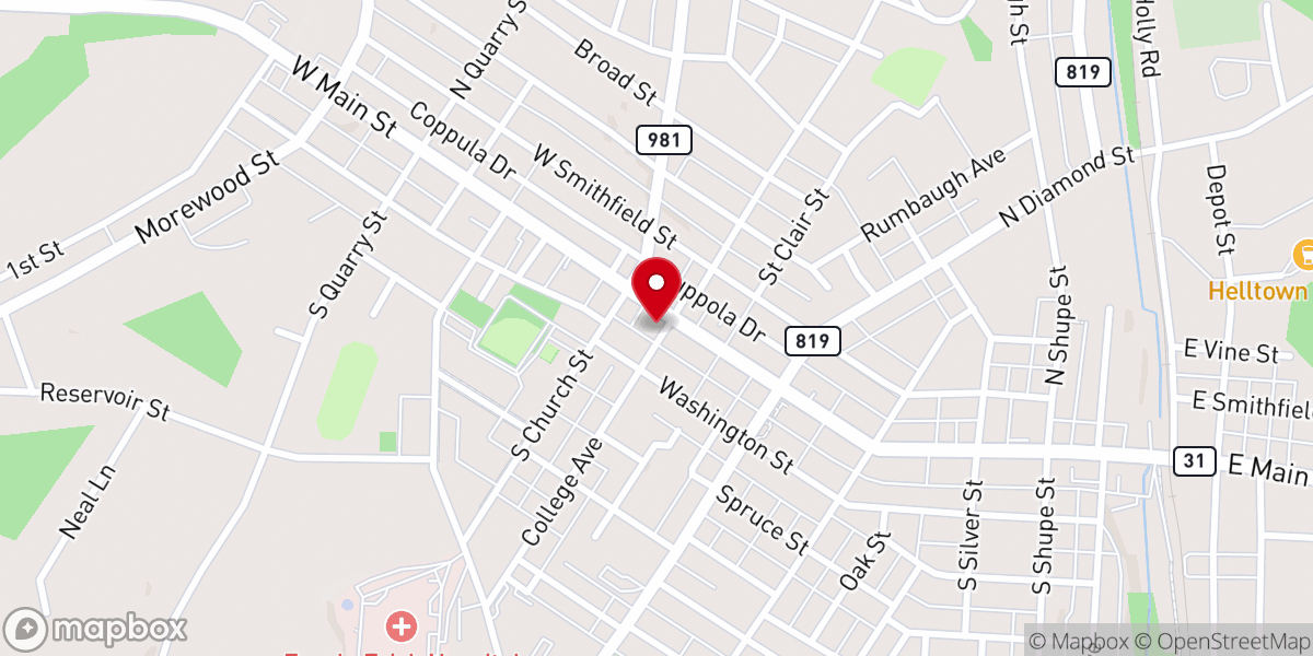 Map showing location of UMC of Mt. Pleasant