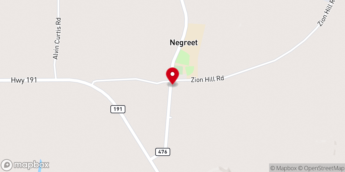 Map showing location of Zion Hill Baptist Church