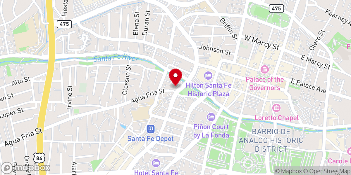 Map showing location of Nuestra Señora de Guadalupe Catholic Church