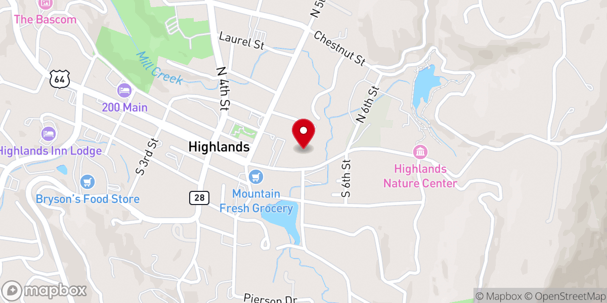 Map showing location of Hutchinson House Old Edwards Inn