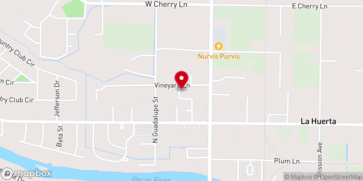 Map showing location of La Huerta Baptist Church