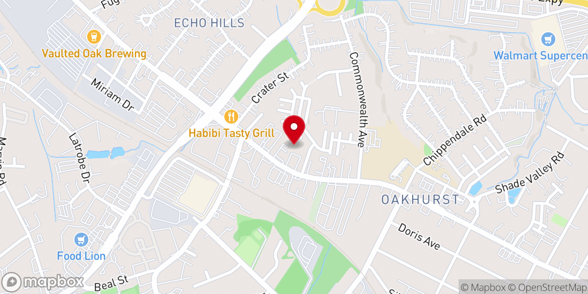 Map showing location of Saint John's United Methodist Church