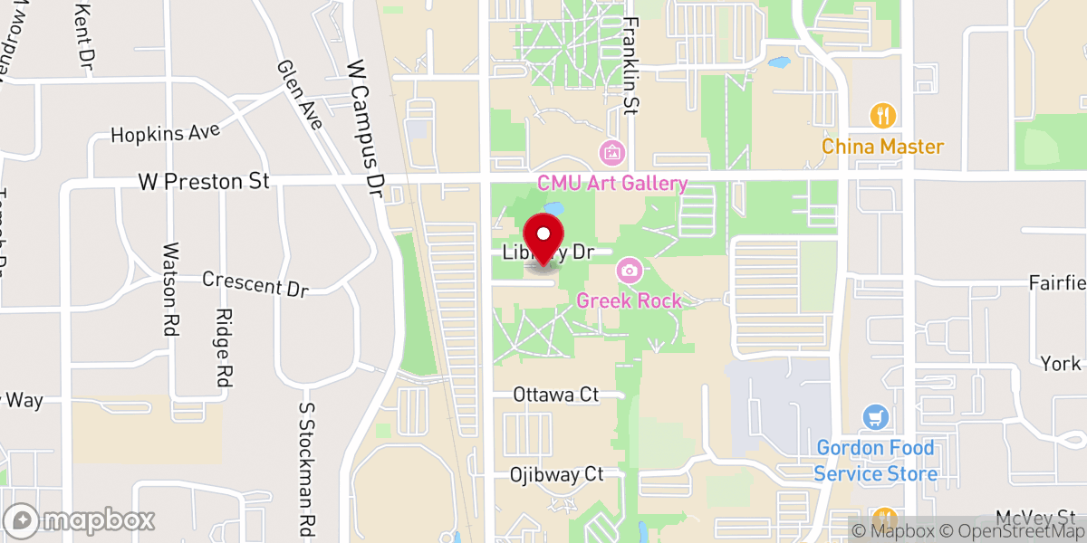 Map showing location of St Mary's Catholic Church University Parish