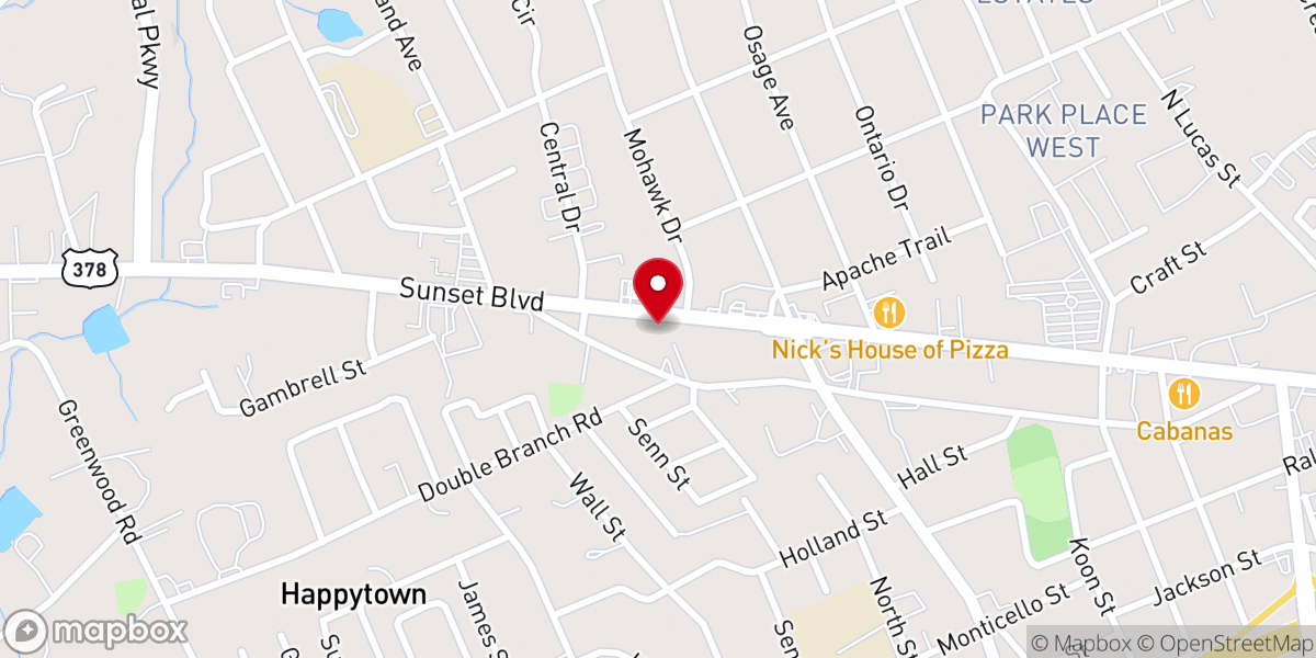 Map showing location of Sunset Boulevard Church of Christ
