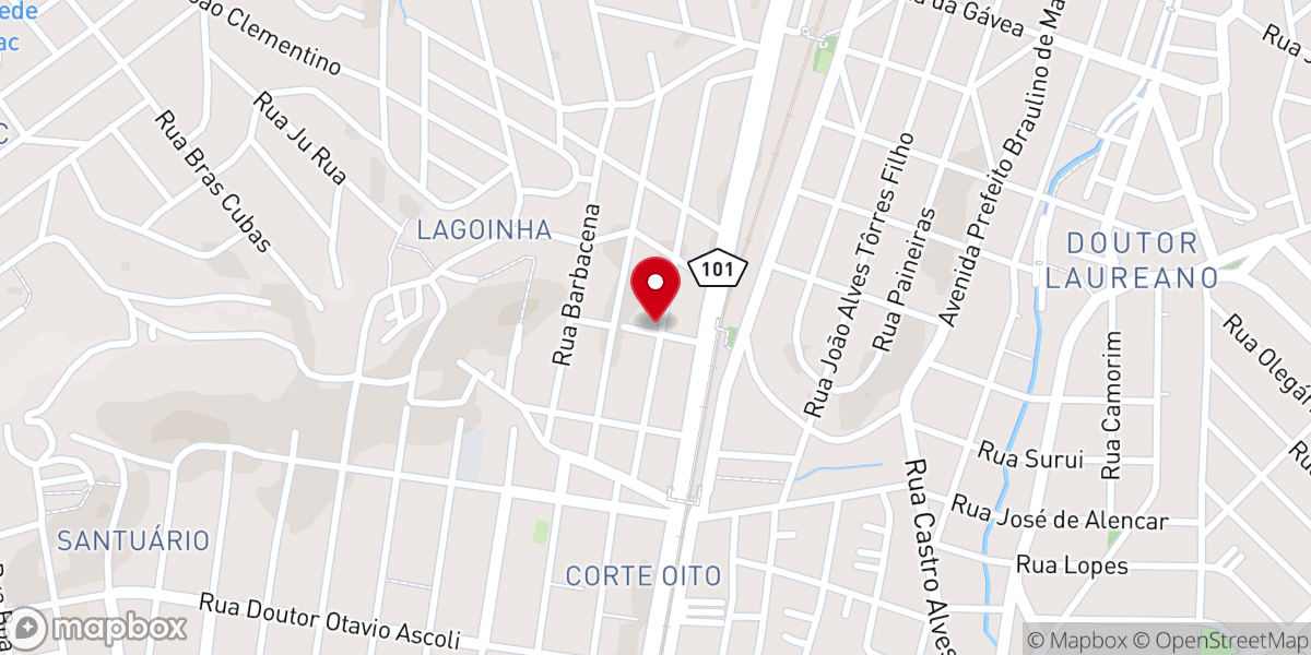 Map showing location of Igreja Batista Em Corte Oito