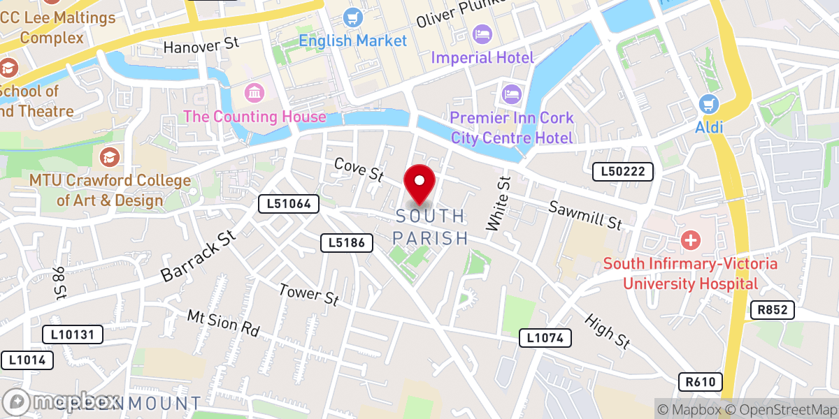 Map showing location of Red Abbey Tower