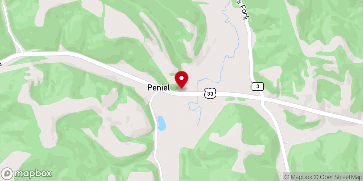 Map showing location of Peniel Community Church