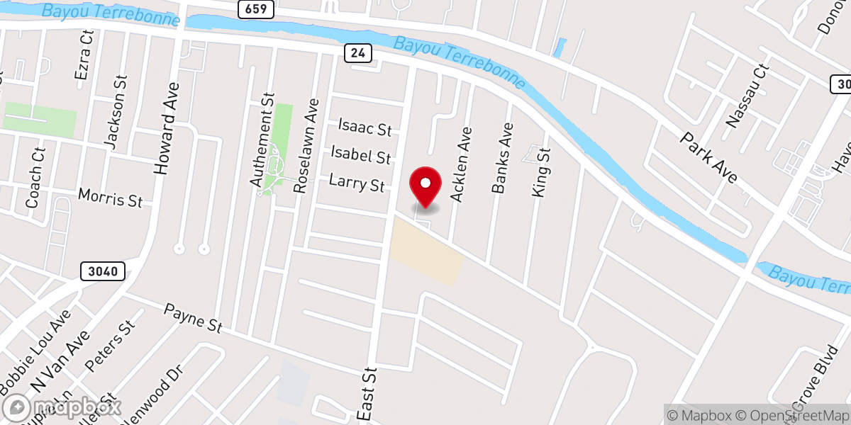 Map showing location of Emanuel Baptist Church