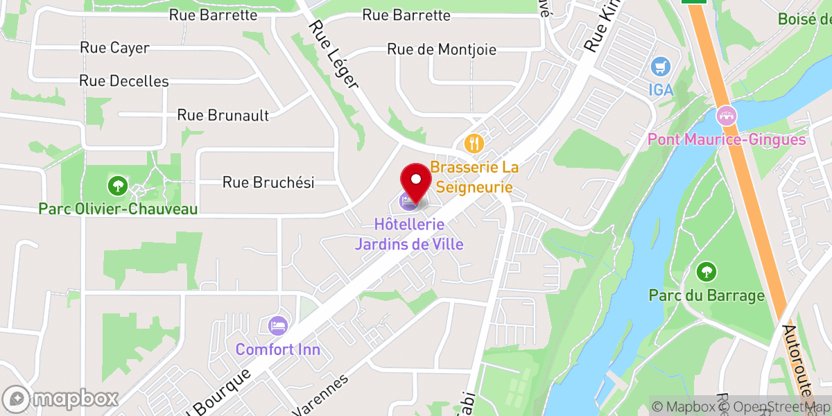 Map showing location of Hotellerie Jardins de Ville