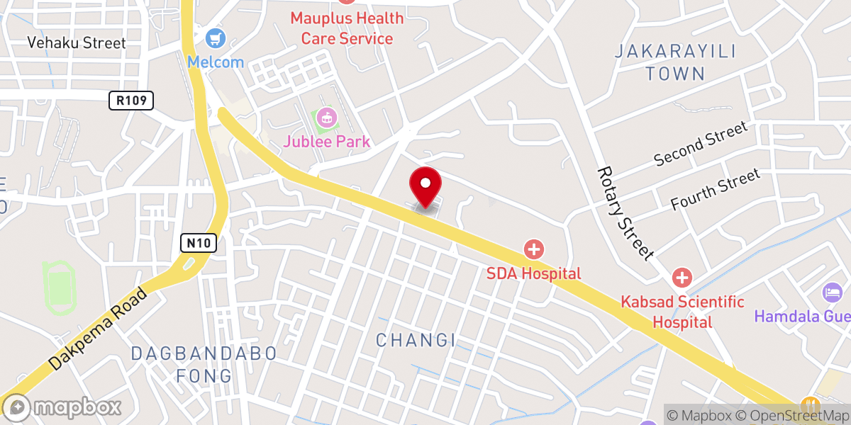 Map showing location of Roman Catholic Church