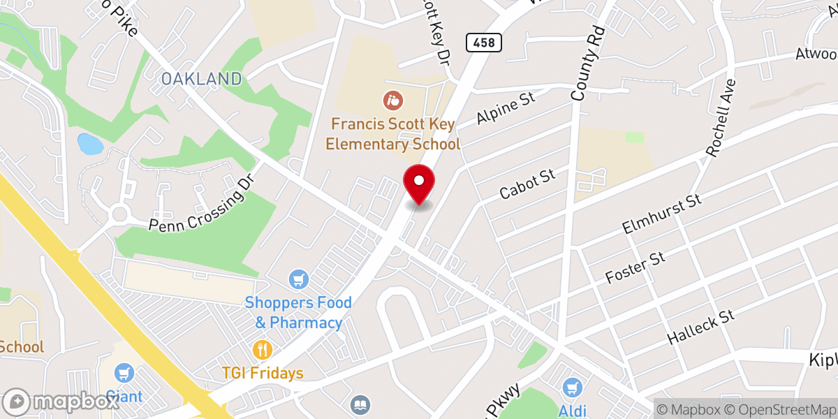 Map showing location of District Heights Church of Christ
