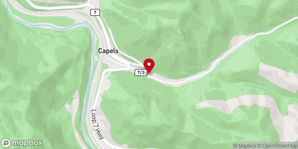 Map showing location of Capels Church of God