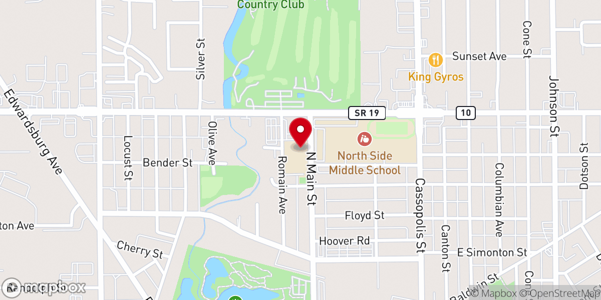 Map showing location of St. Thomas the Apostle Church