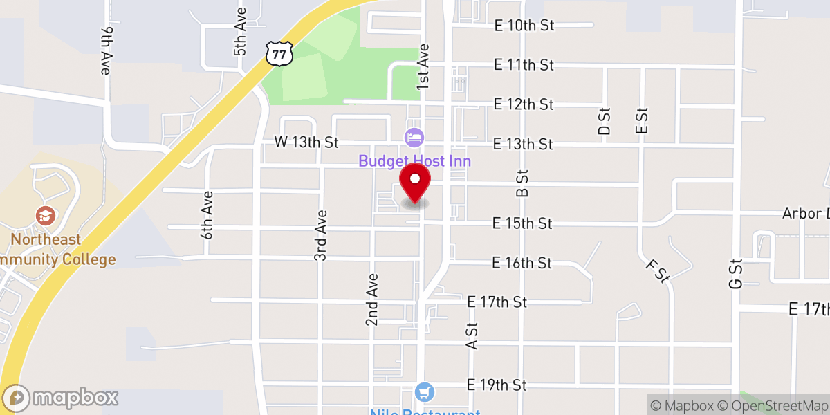 Map showing location of St. Michael's Catholic Church