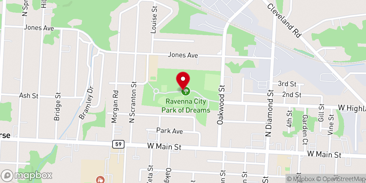 Map showing location of Ravenna City Park