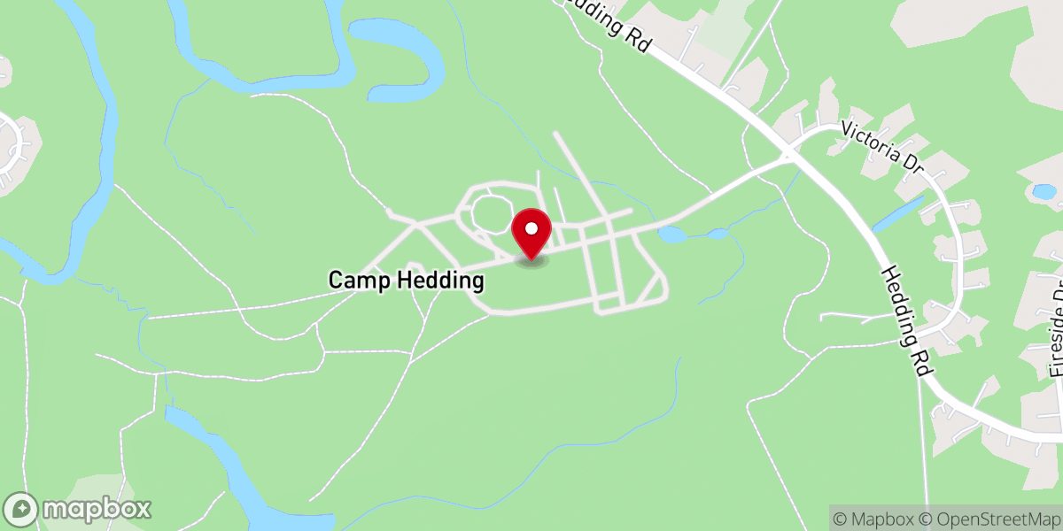 Map showing location of Camp Hedding Church