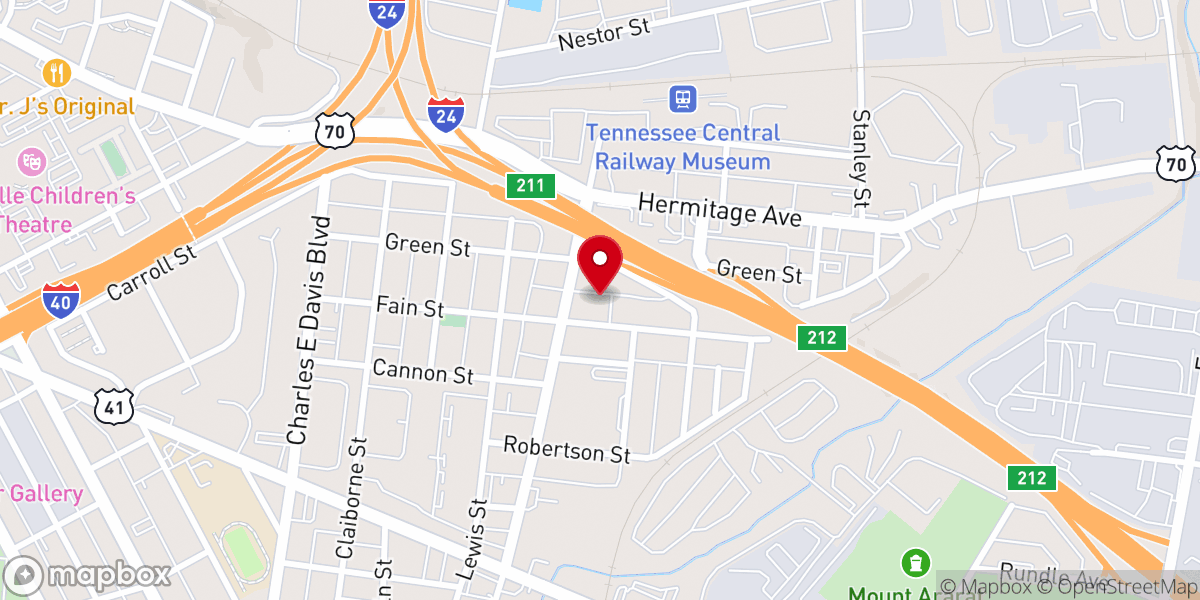 Map showing location of Fairfield Missionary Baptist Church
