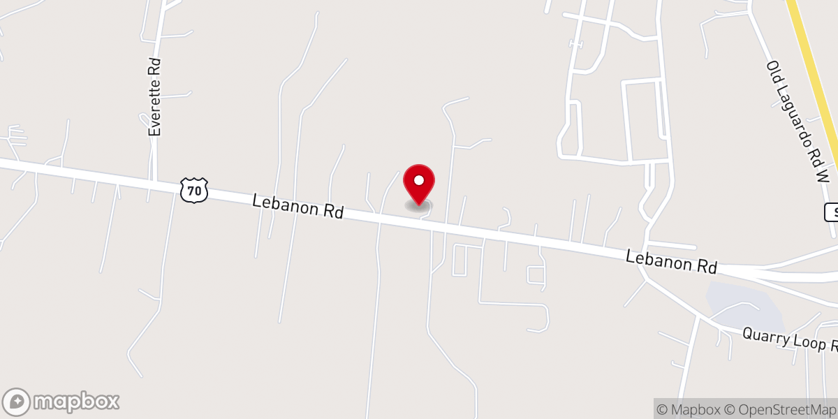 Map showing location of Fellowship Baptist Church