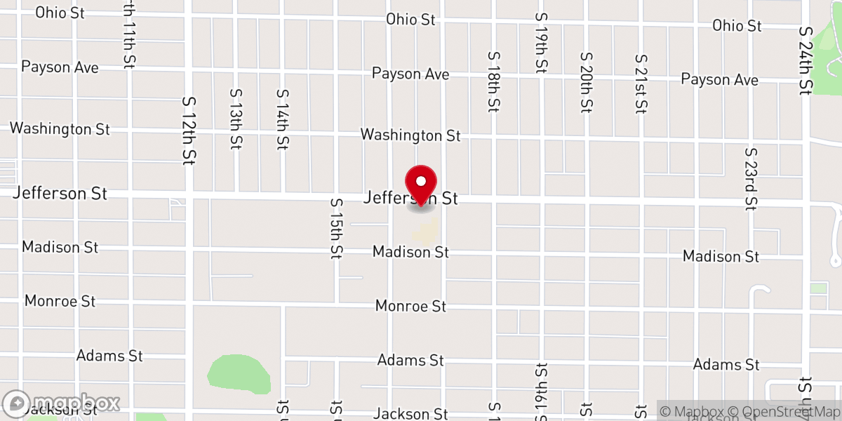 Map showing location of Saint James Lutheran Church