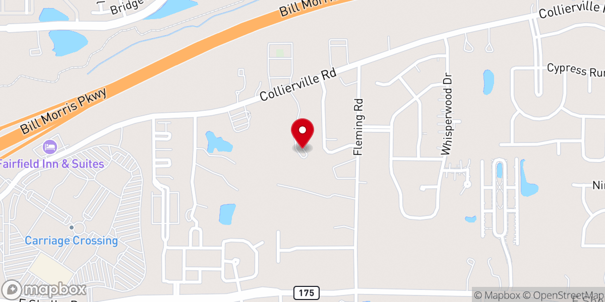 Map showing location of Oak Lane Christian Church