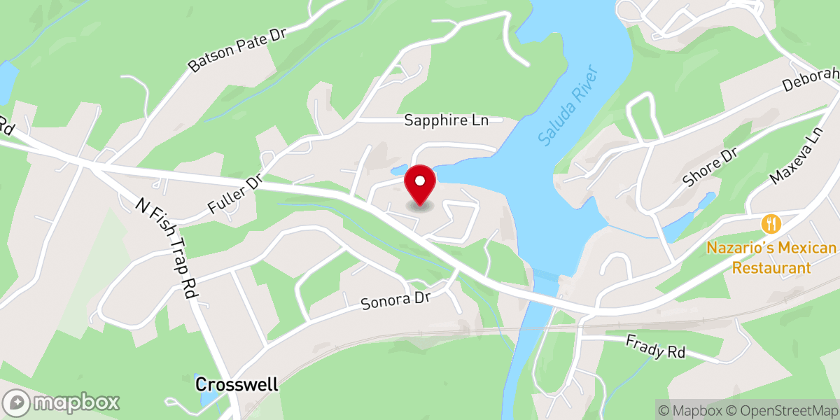 Map showing location of Westwood Baptist Church