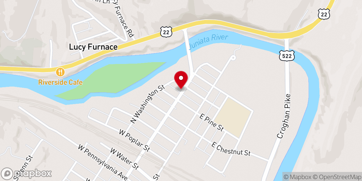 Map showing location of First Assembly of God Church