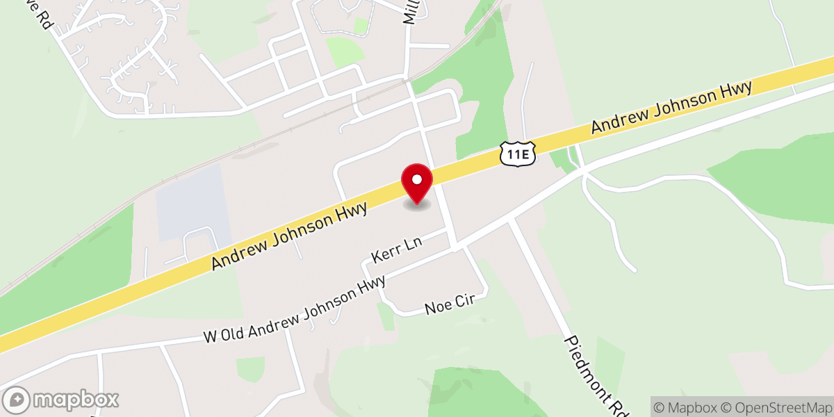 Map showing location of New Market Baptist Church