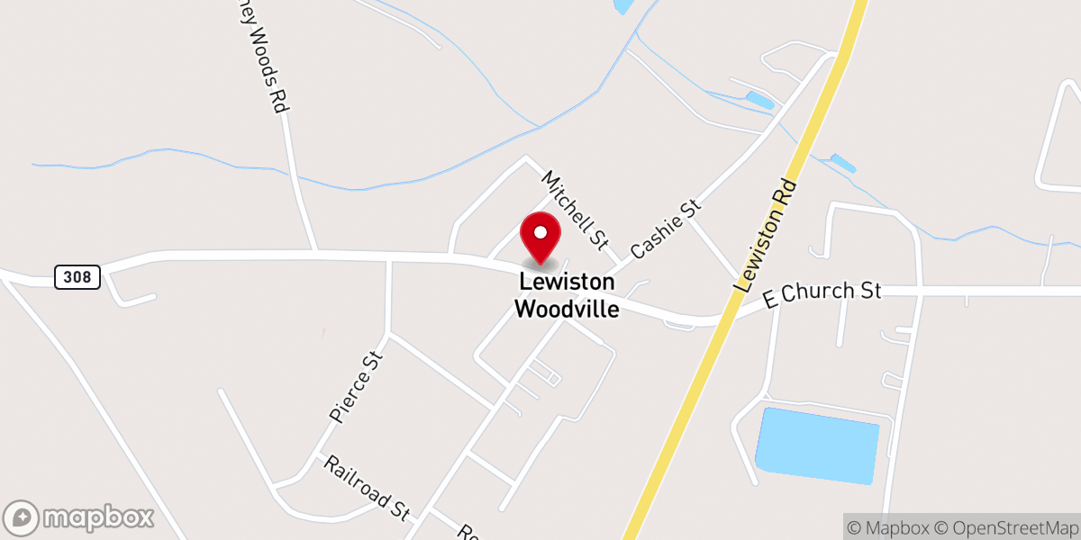 Map showing location of Lewiston Market