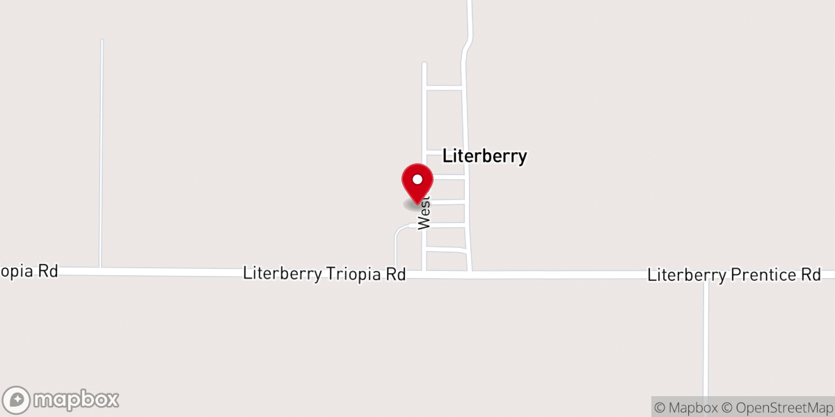 Map showing location of Literberry Christian Church