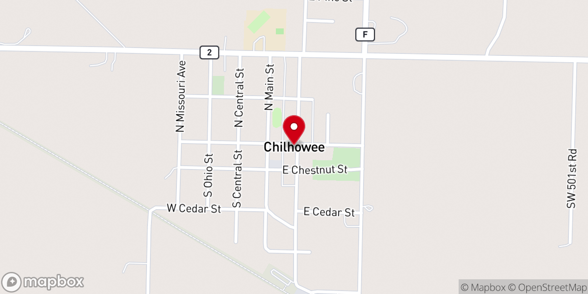 Map showing location of Chilhowee