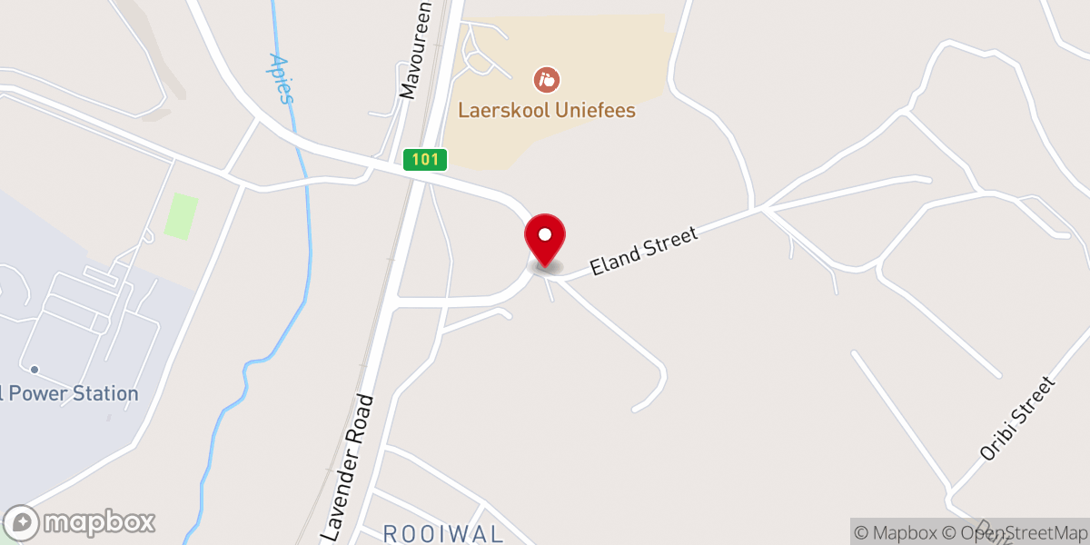 Map showing location of Grootvlei Dutch Reformed Church