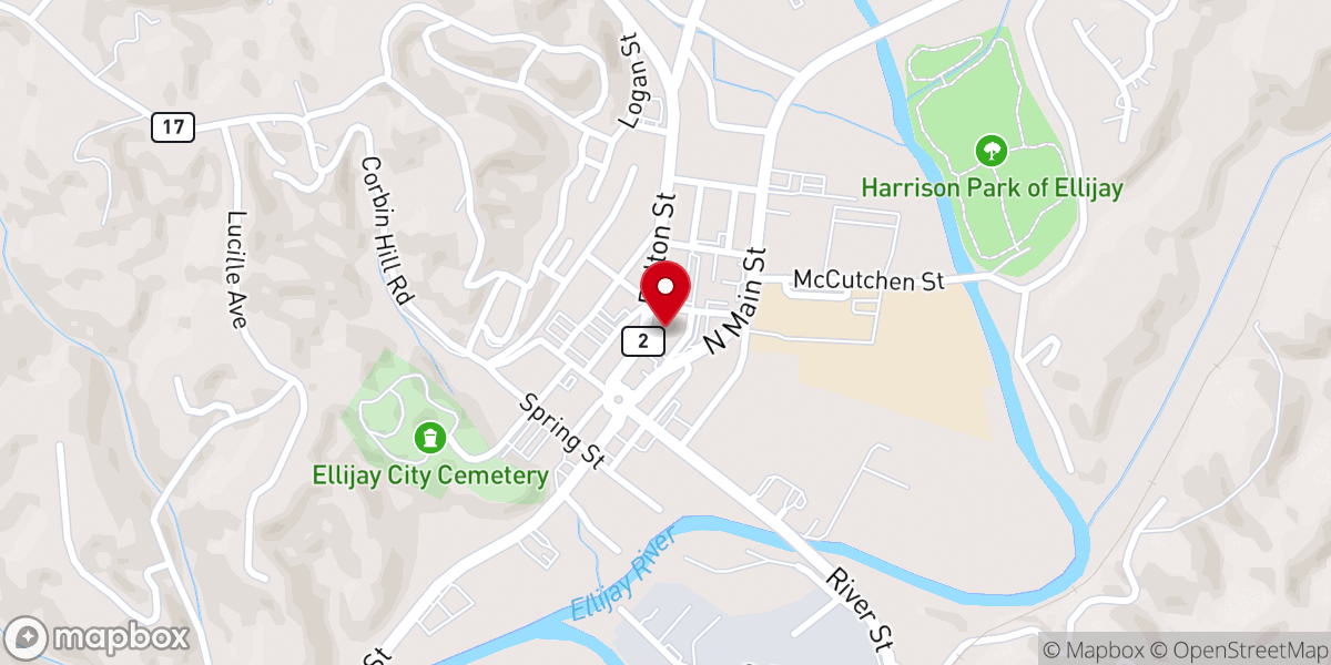 Map showing location of First Baptist Church