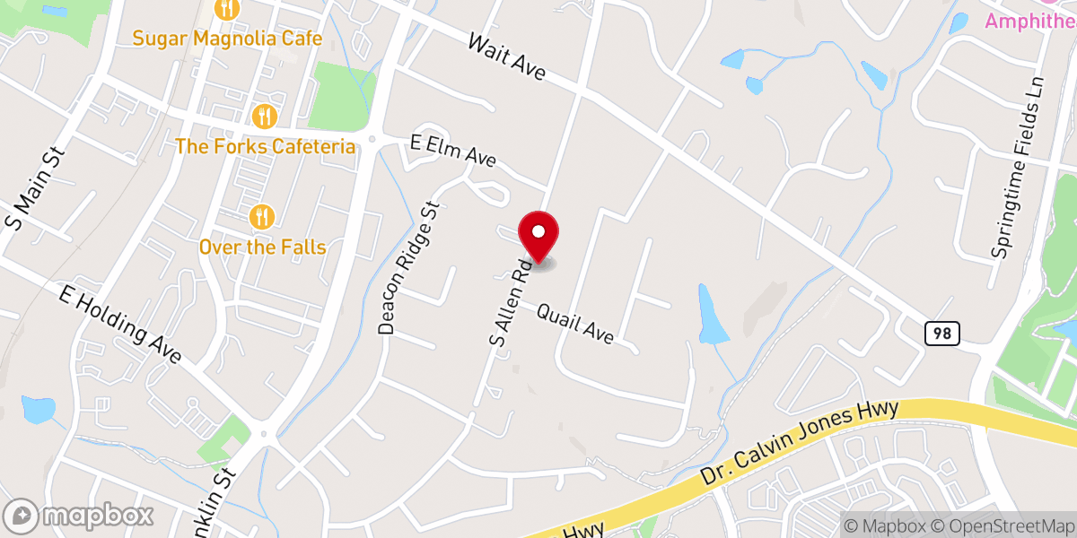 Map showing location of Life Church