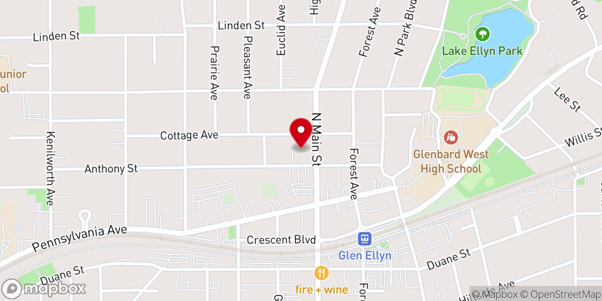 Map showing location of First Presbyterian Church