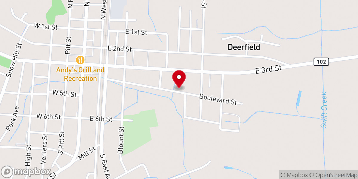Map showing location of Straightway Church