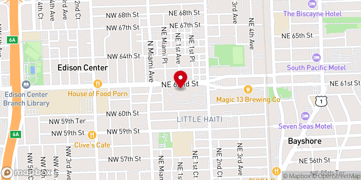 Map showing location of Notre Dame d'Haiti Catholic Church