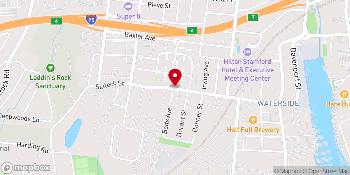 Map showing location of Stamford United Christian Church
