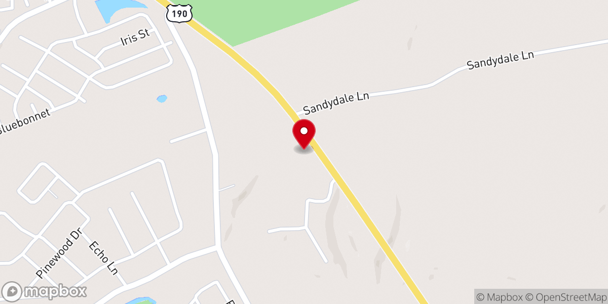 Map showing location of Pine Forest Baptist Church