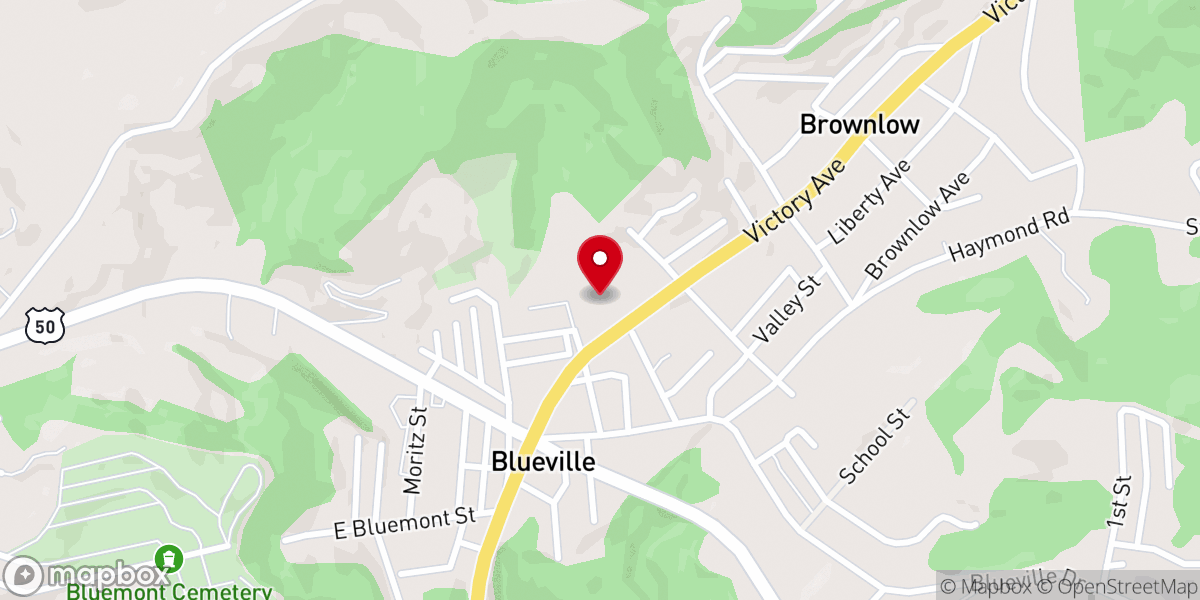 Map showing location of Blueville Church of the Nazarene