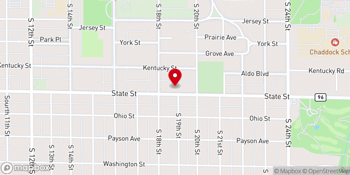 Map showing location of Calvary Baptist Church