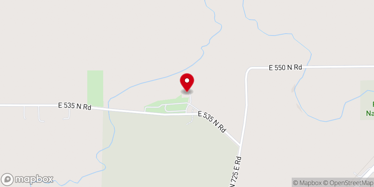 Map showing location of Funks Grove Church
