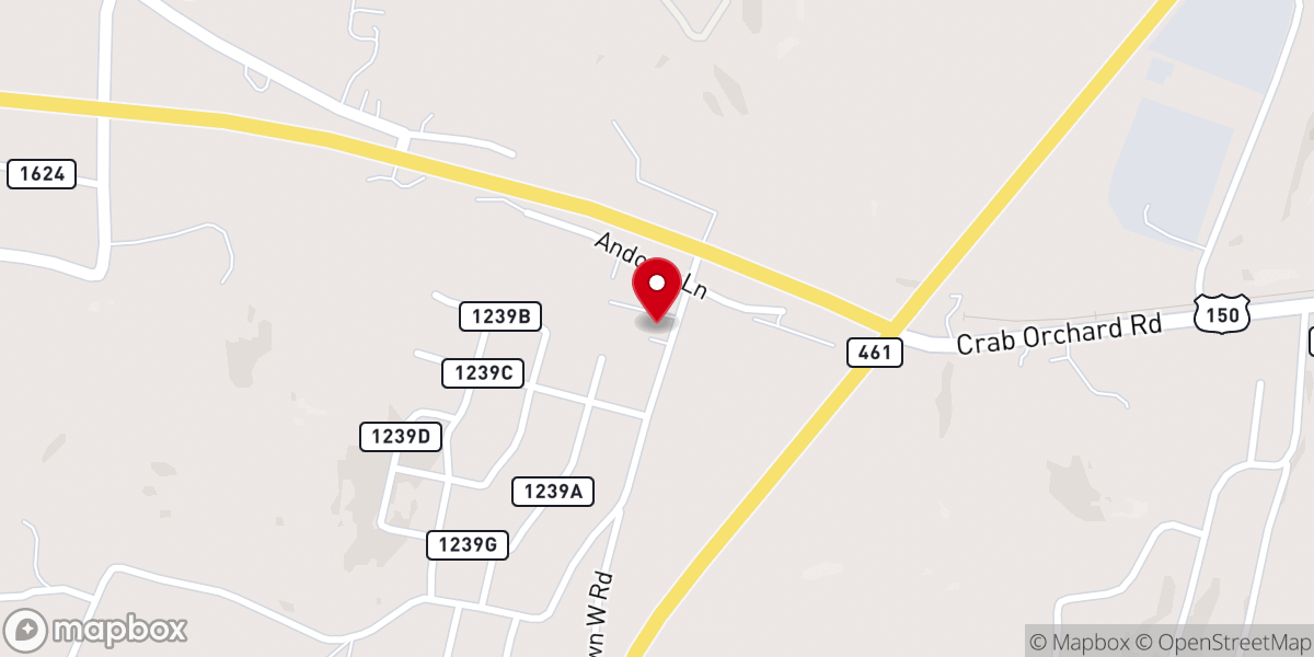 Map showing location of Rockcastle Baptist Associates