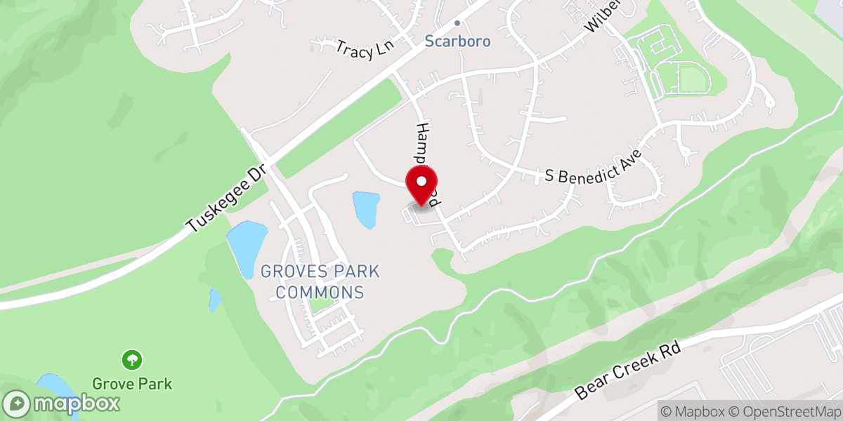 Map showing location of Oak Valley Baptist Church